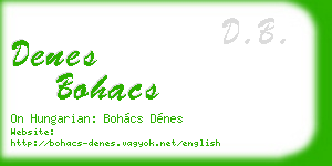 denes bohacs business card